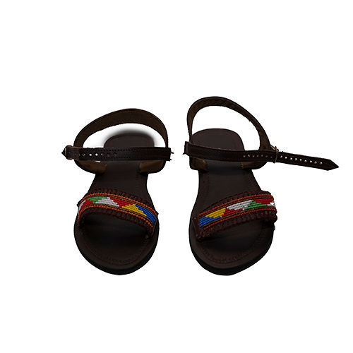 Brown Leather Laced Sandals"