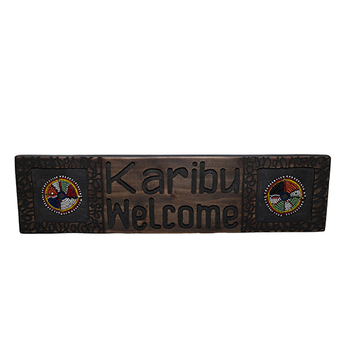 Karibu Kenya Wooden Placard"