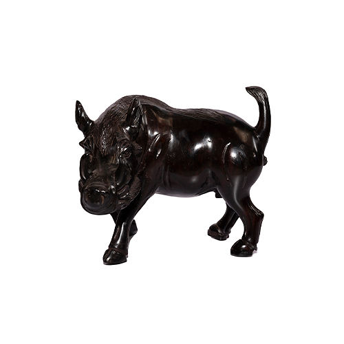 Ebony Warthog Sculpture"