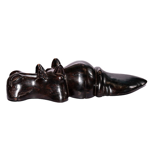 Lying Hippo Carving"