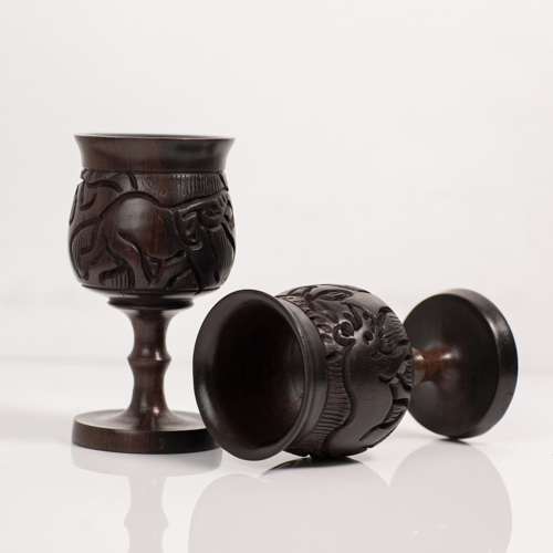 Mahogany Wine Glass"